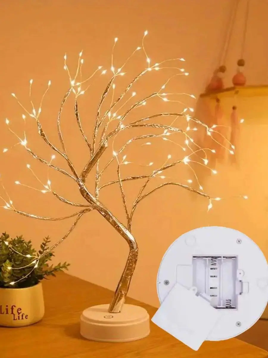 108 LED Warm White Tree Light – USB/Battery Operated Starry Copper String Lamp