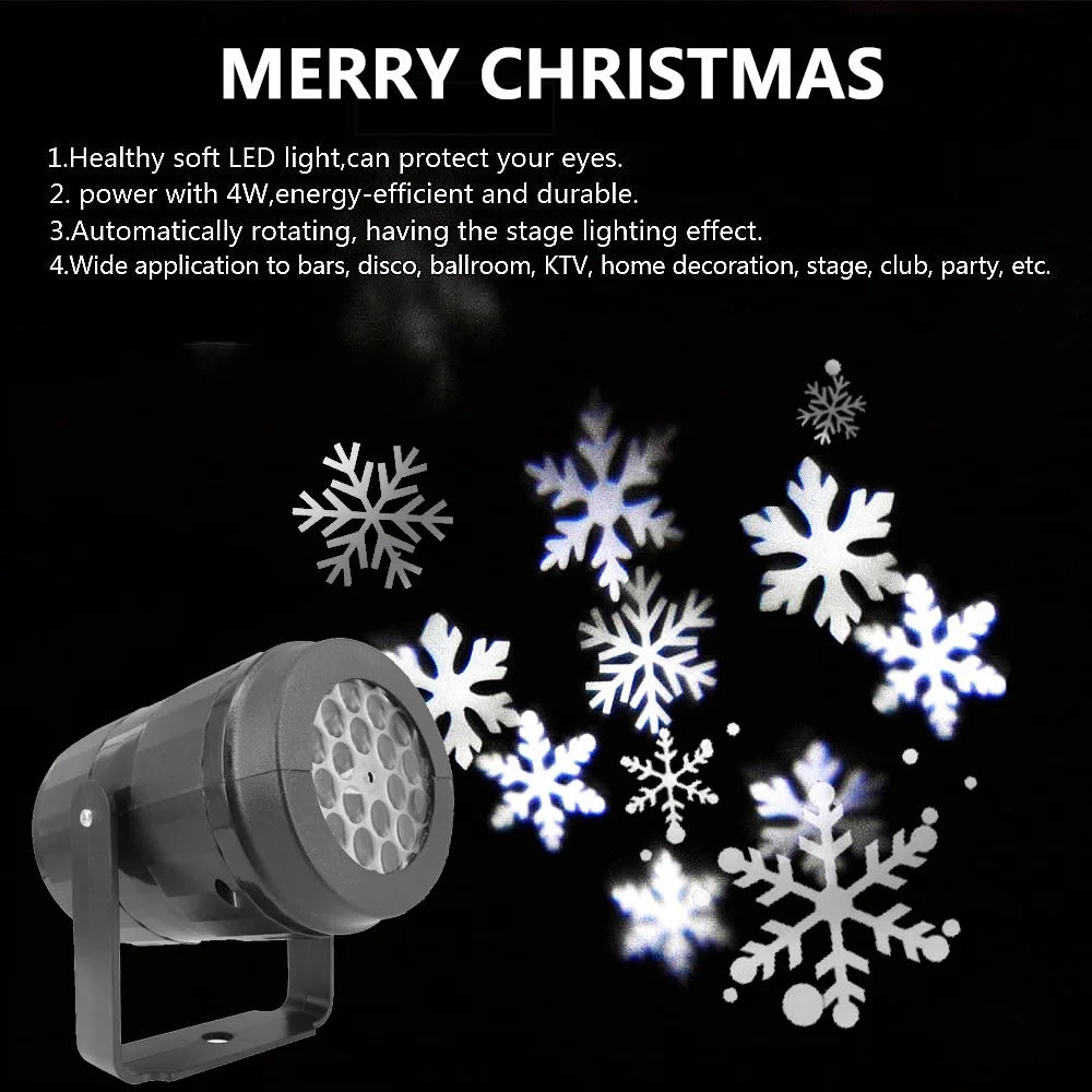 LED USB Snowflake Projector β Christmas & New Year Outdoor Projection Lamp