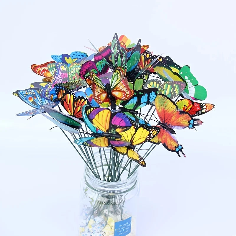 10PCS Colorful Butterfly Stakes