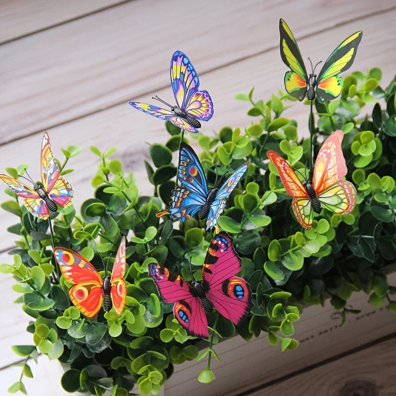 10PCS Colorful Butterfly Stakes