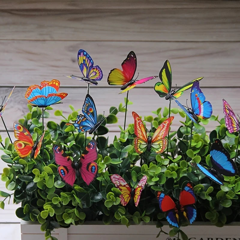 10PCS Colorful Butterfly Stakes