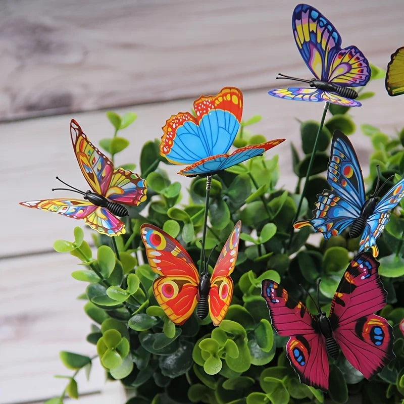 10PCS Colorful Butterfly Stakes