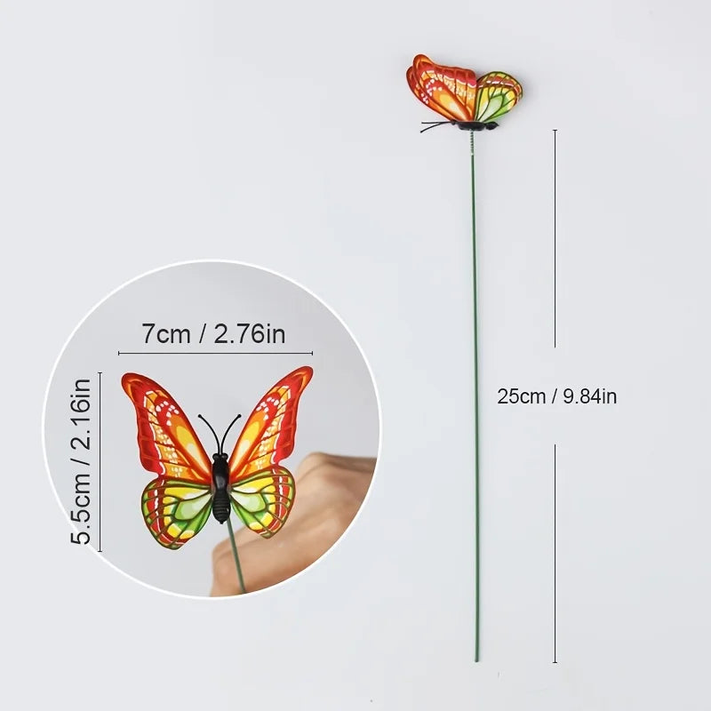 10PCS Colorful Butterfly Stakes