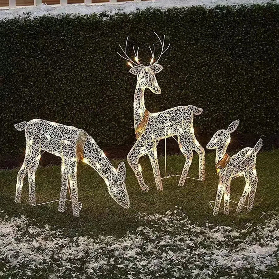 LED Reindeer Christmas Decoration – Iron Elk Garden & Patio Ornament