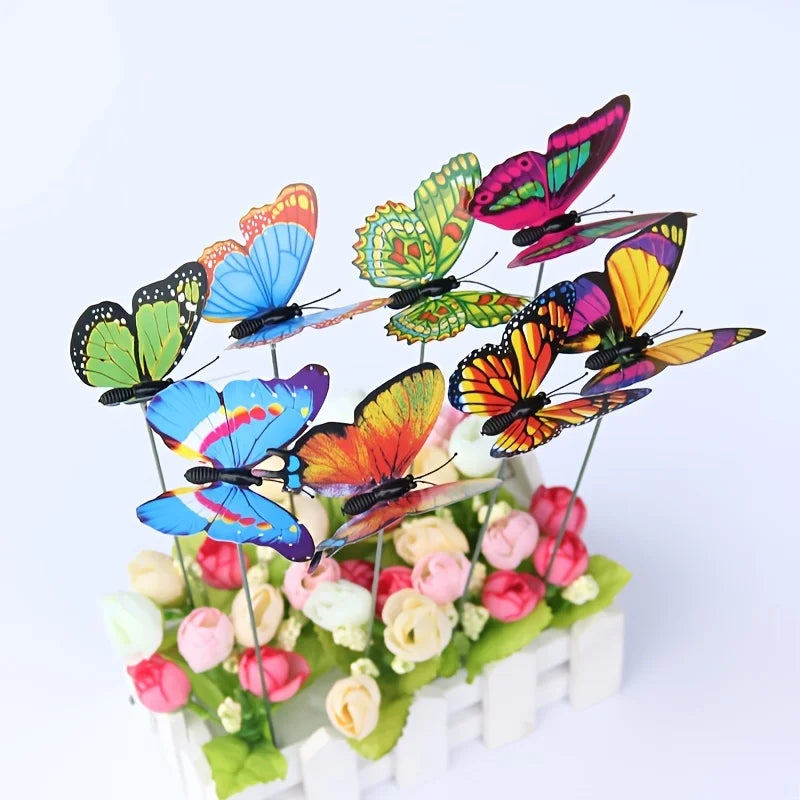 10PCS Colorful Butterfly Stakes