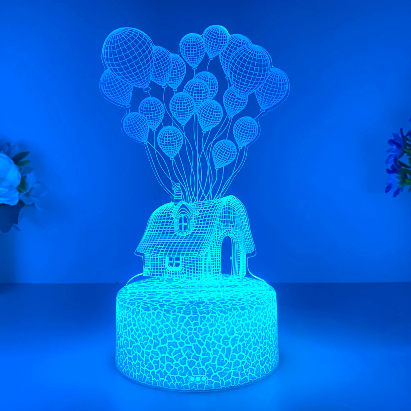 3D Balloon House Night Light – Soft USB Table Lamp & Relaxing Mood Light