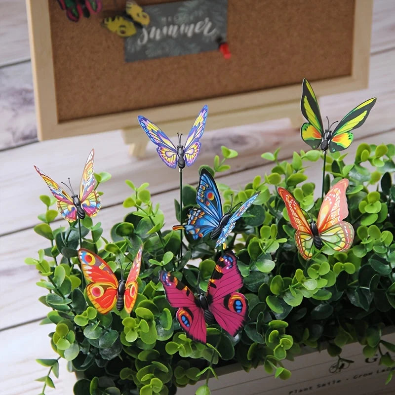 10PCS Colorful Butterfly Stakes