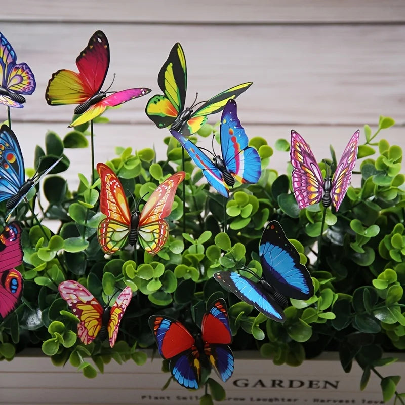 10PCS Colorful Butterfly Stakes