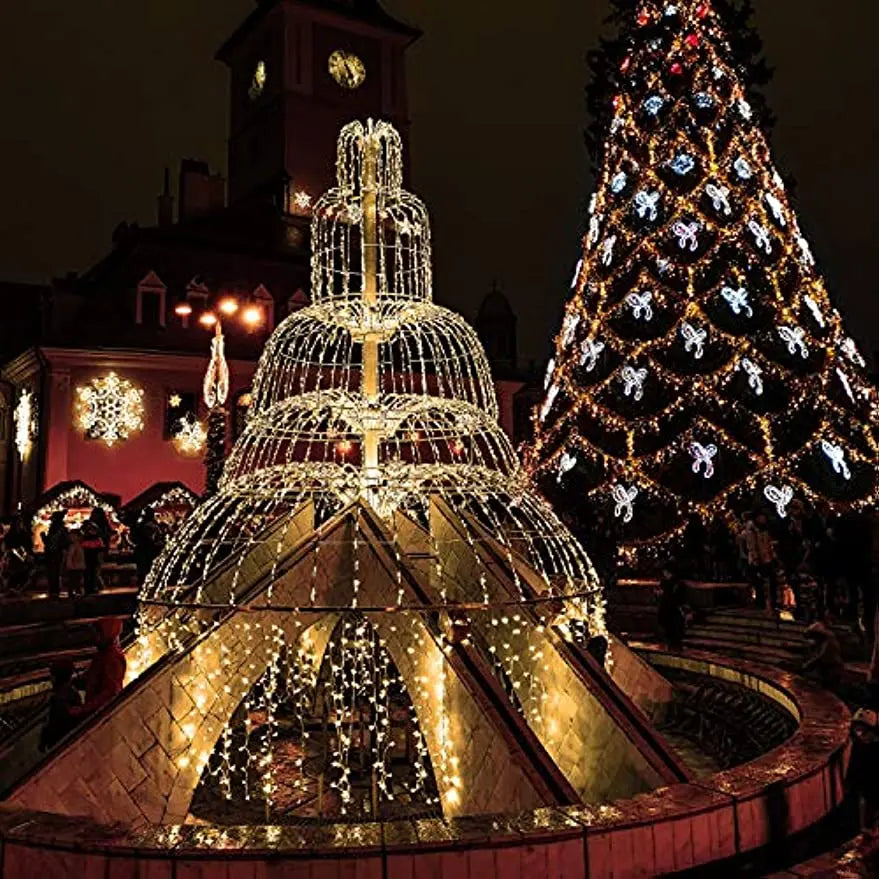 Solar Curtain Icicle Lights – 3.5M Outdoor Fairy String for Garden & Party Decor