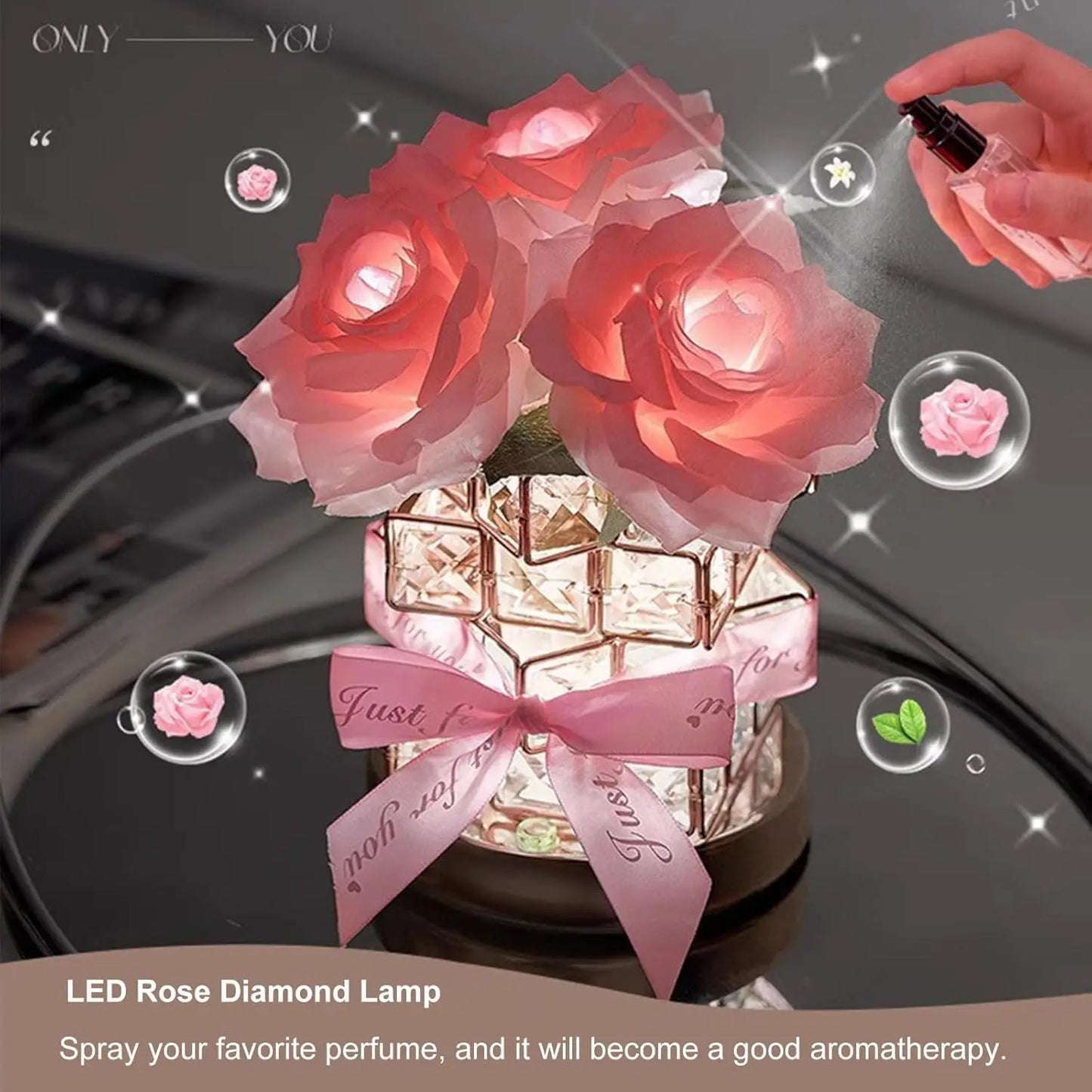 LED Crystal Rose Lamp – Magical Glow for Any Room 🌹
