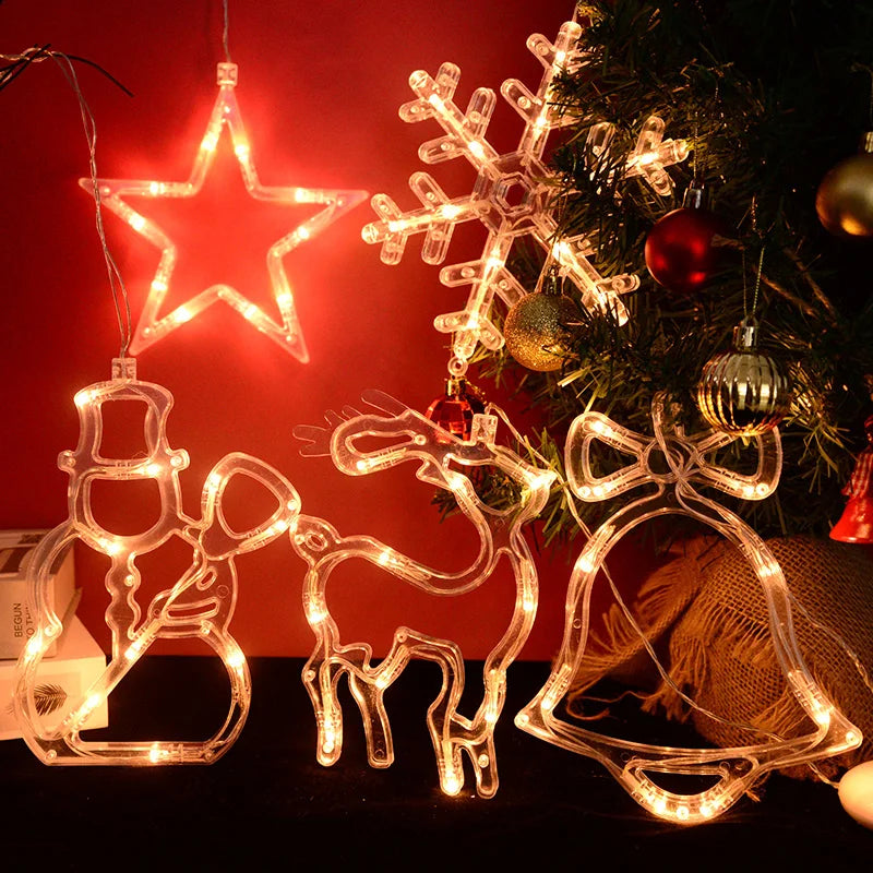 Christmas Window Lights – Festive LED Decorations with Suction Cup