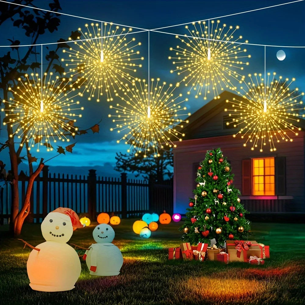 Solar Hanging Firework Lights – 4/5PCS Waterproof Outdoor Fairy Lights