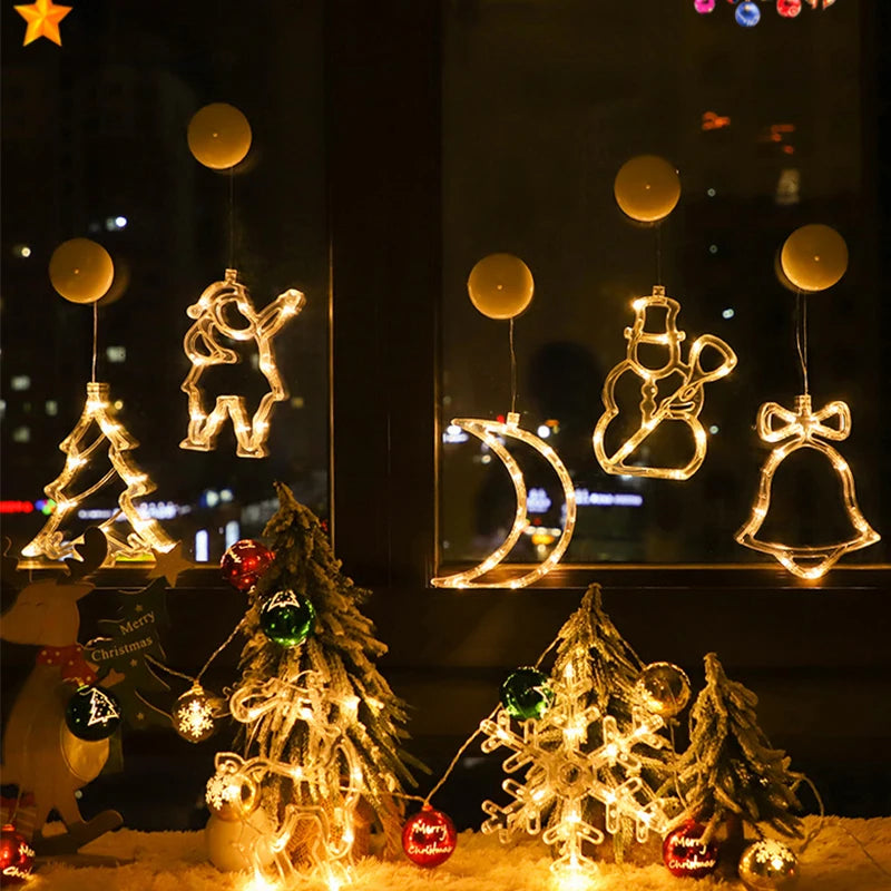 Christmas Window Lights – Festive LED Decorations with Suction Cup