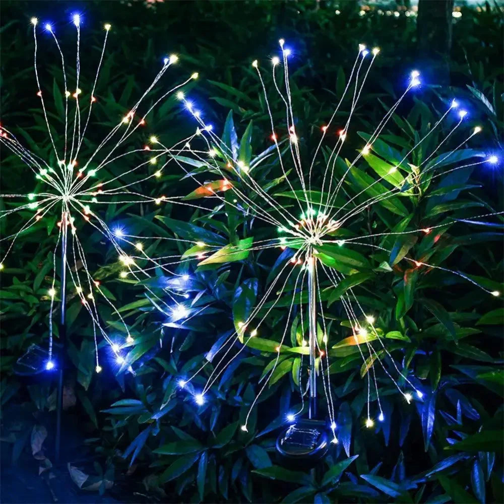 Solar Fireworks LED String Lights – 90/150 LEDs Waterproof Outdoor Decoration