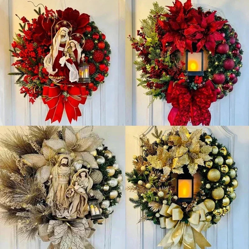 Luxury All-Weather Christmas Wreath – Outdoor Garland for Doors & Walls