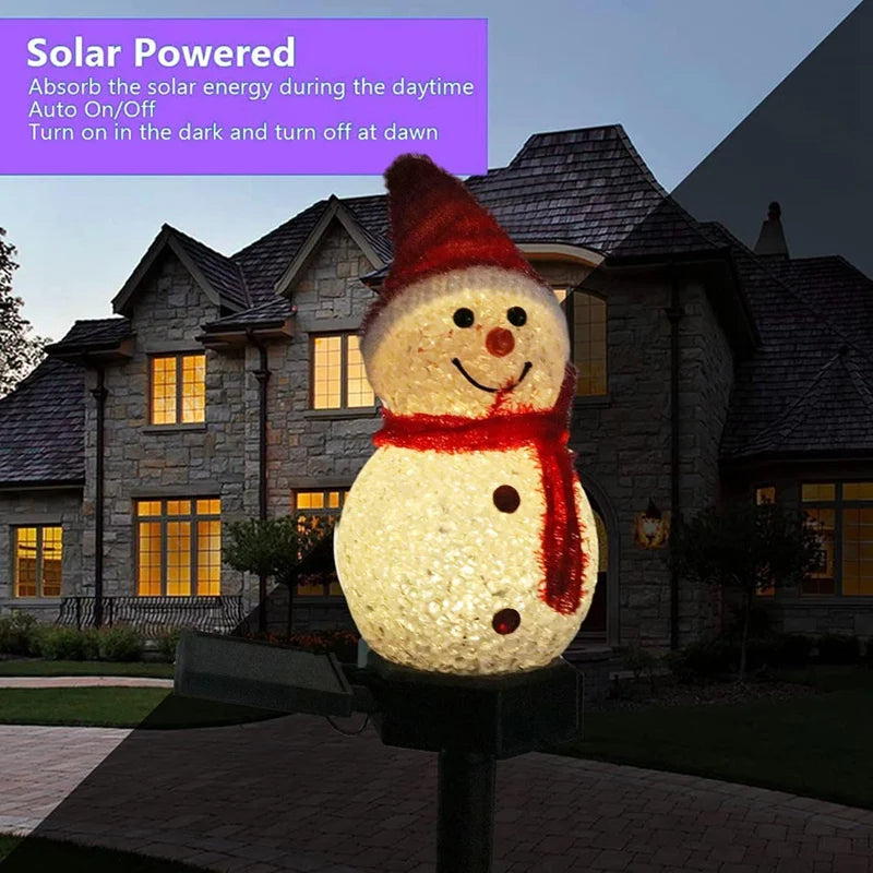 Solar Snowman Garden Lights – LED Outdoor Pathway Christmas Decoration