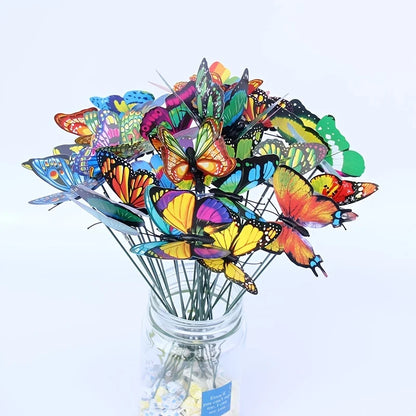 10PCS Colorful Butterfly Stakes