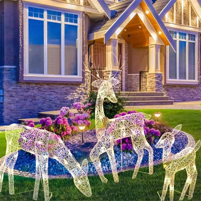 LED Reindeer Christmas Decoration – Iron Elk Garden & Patio Ornament