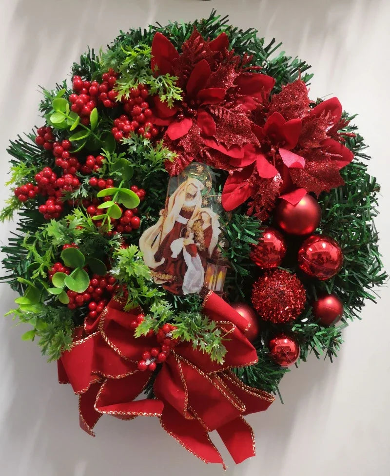 Luxury All-Weather Christmas Wreath – Outdoor Garland for Doors & Walls