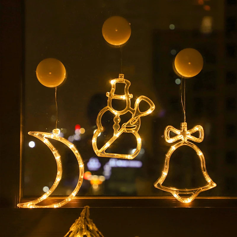 Christmas Window Lights – Festive LED Decorations with Suction Cup
