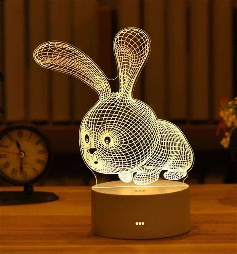 3D Visual Illusion LED Night Light – Creative USB Desk Lamp for Kids