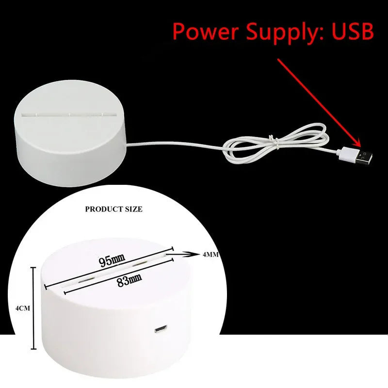 3D Visual Illusion LED Night Light – Creative USB Desk Lamp for Kids