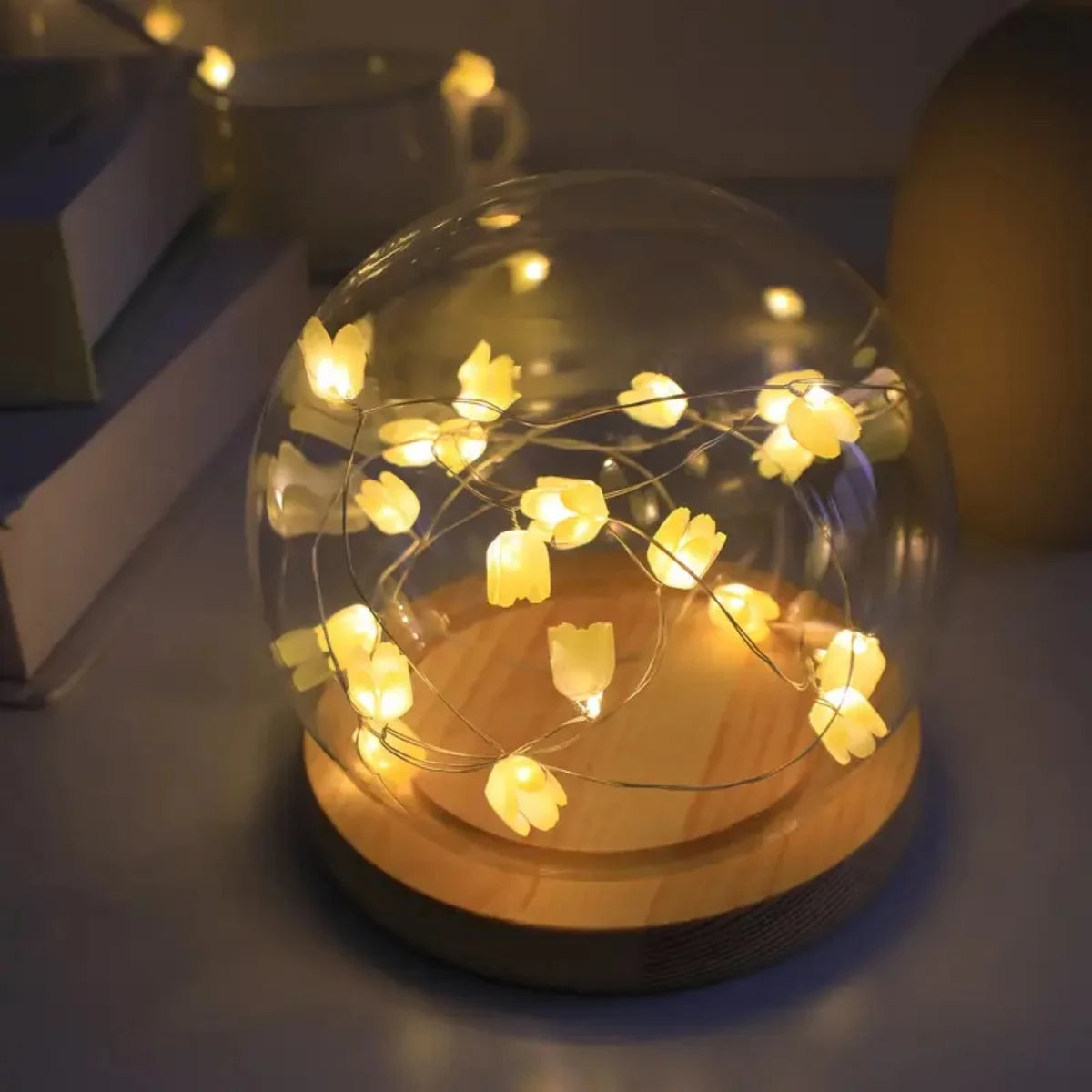 20LED Copper Wire Tulip String Lights – DIY Fairy Decorative Lamp for Home & Party