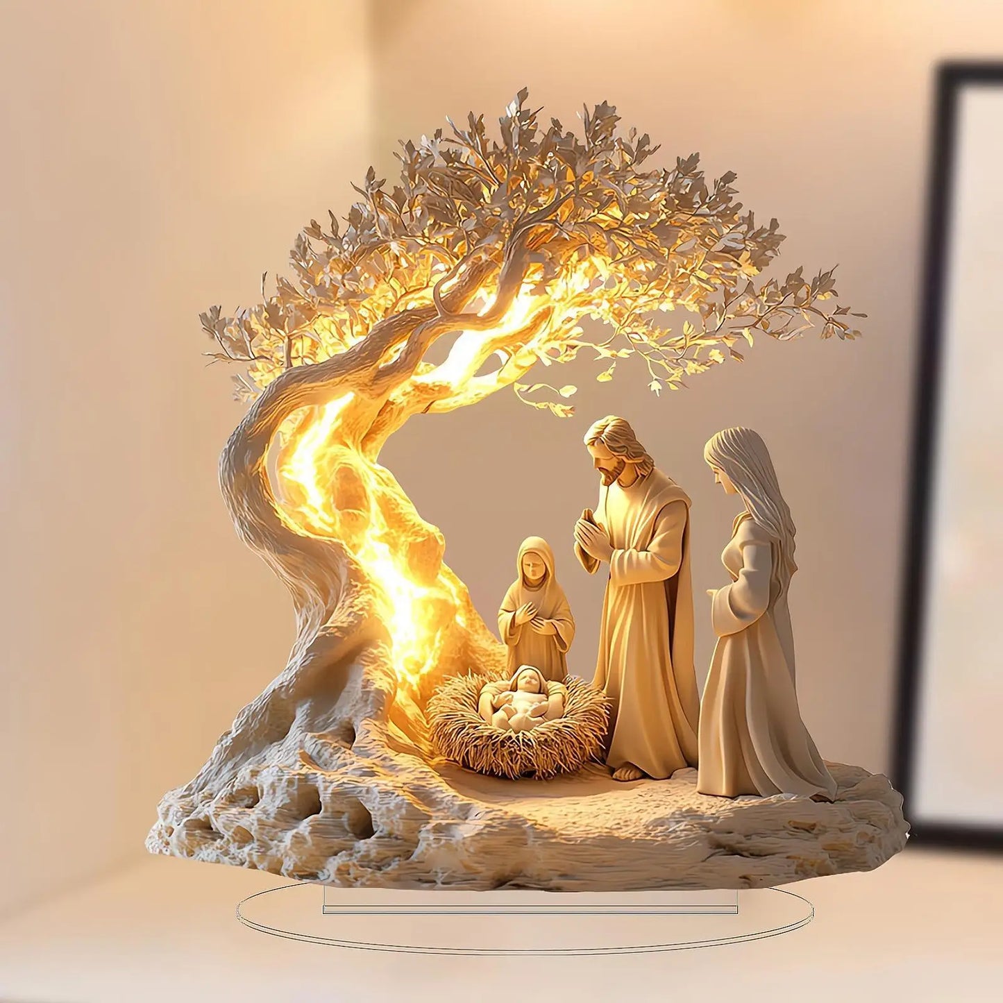 Nativity Jesus Birth Acrylic Ornament – 2D Christmas Figurine Decoration