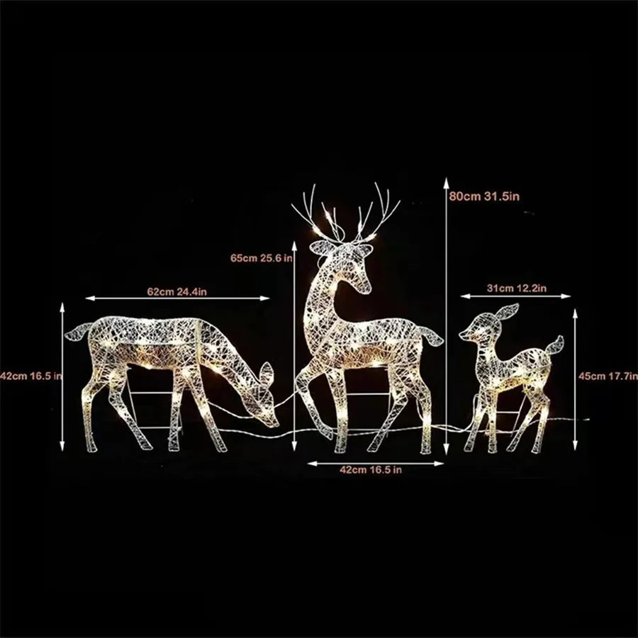 LED Reindeer Christmas Decoration – Iron Elk Garden & Patio Ornament