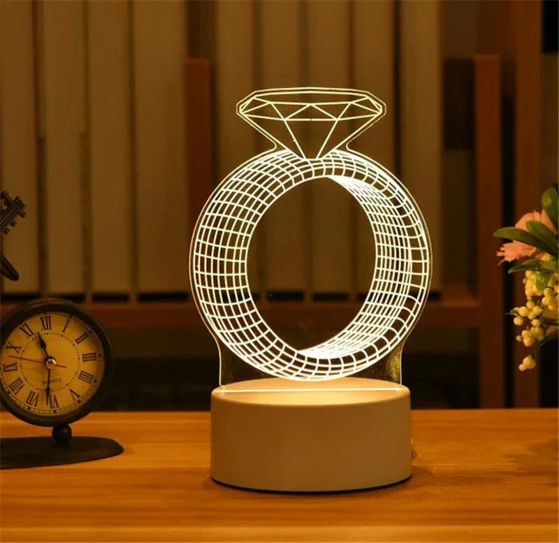 3D Visual Illusion LED Night Light – Creative USB Desk Lamp for Kids