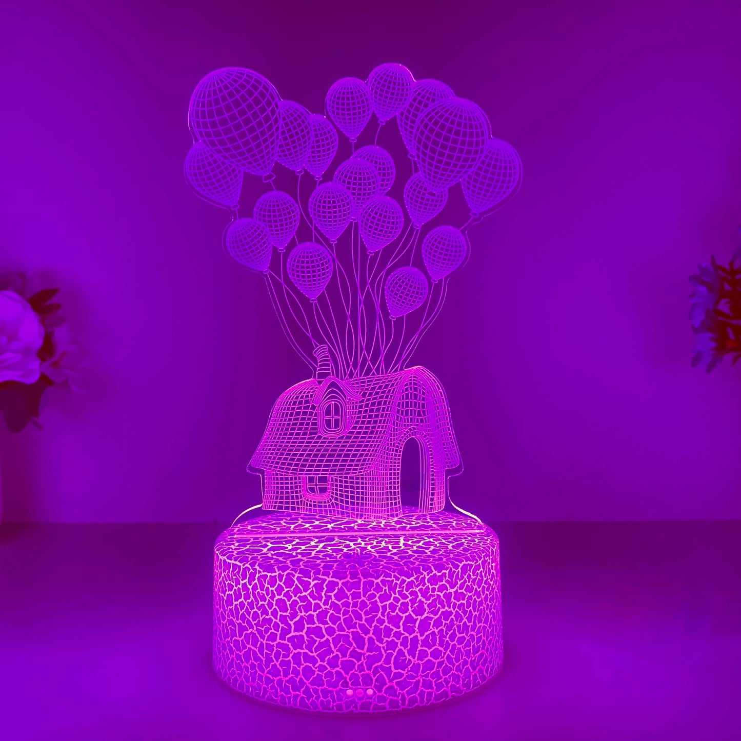 3D Balloon House Night Light – Soft USB Table Lamp & Relaxing Mood Light