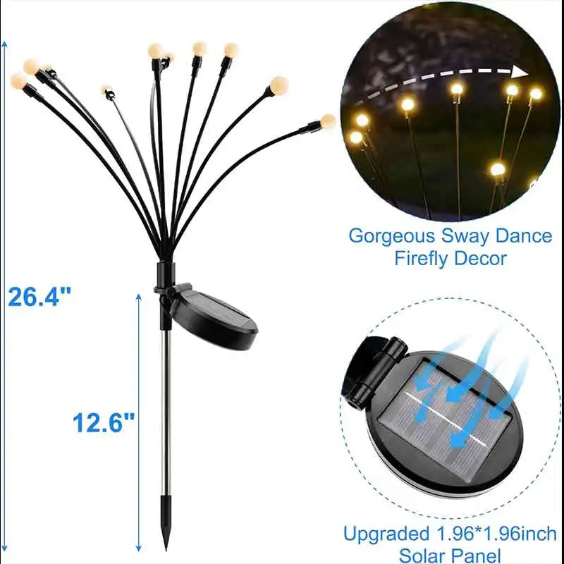 Upgraded Solar Firefly Garden Lights – Waterproof Outdoor Decorative LED Lighting