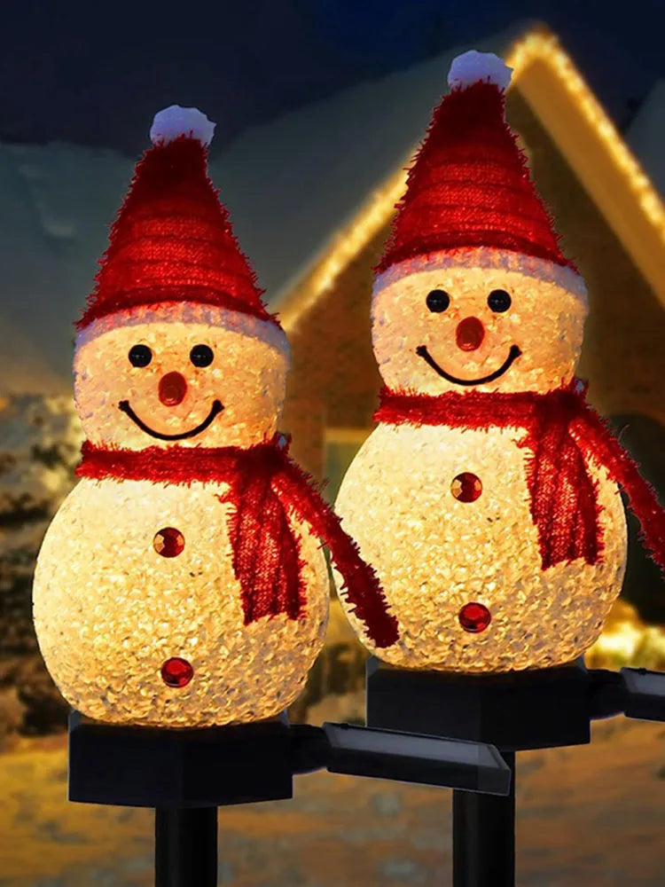 Solar Snowman Garden Lights – LED Outdoor Pathway Christmas Decoration