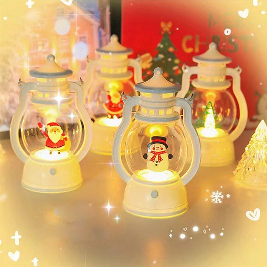 Mini Christmas LED Lanterns – Festive Candle Lights with Santa, Reindeer & Snowman Designs