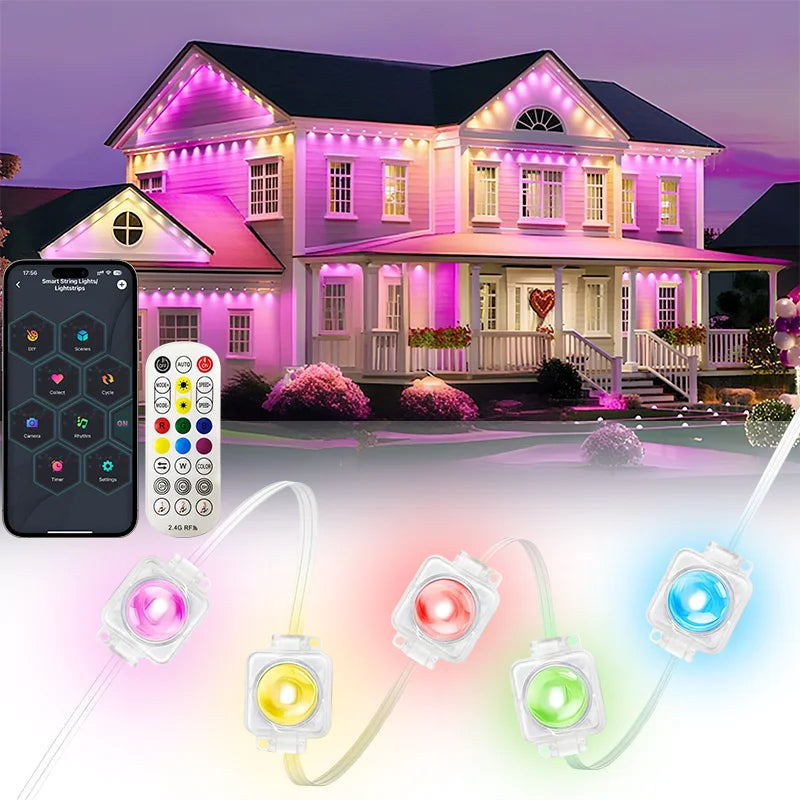 Smart Permanent LED Roof Lights – Waterproof Outdoor Lighting with App Control