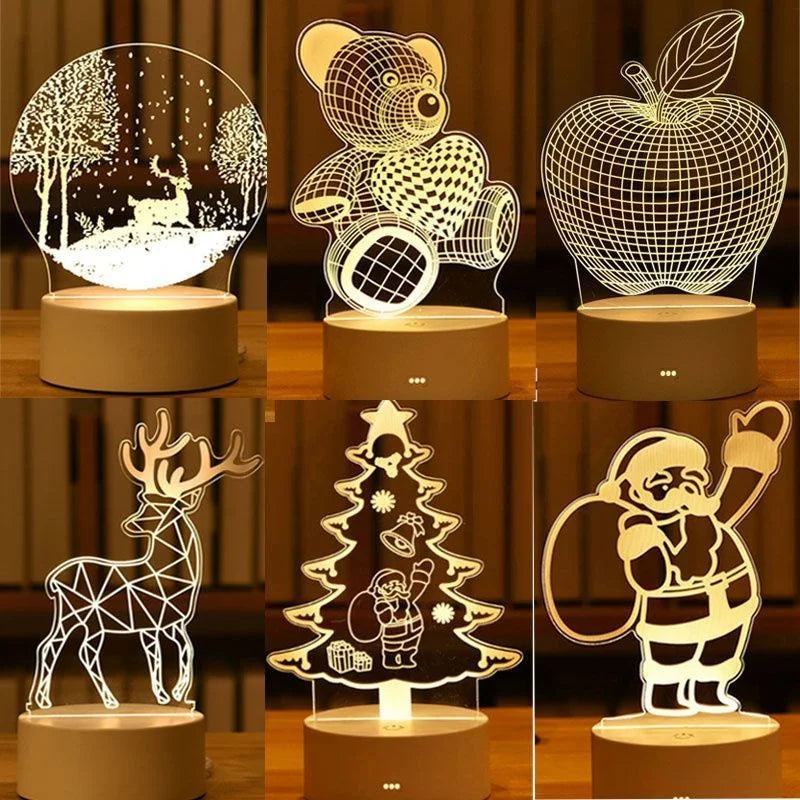 3D Visual Illusion LED Night Light – Creative USB Desk Lamp for Kids