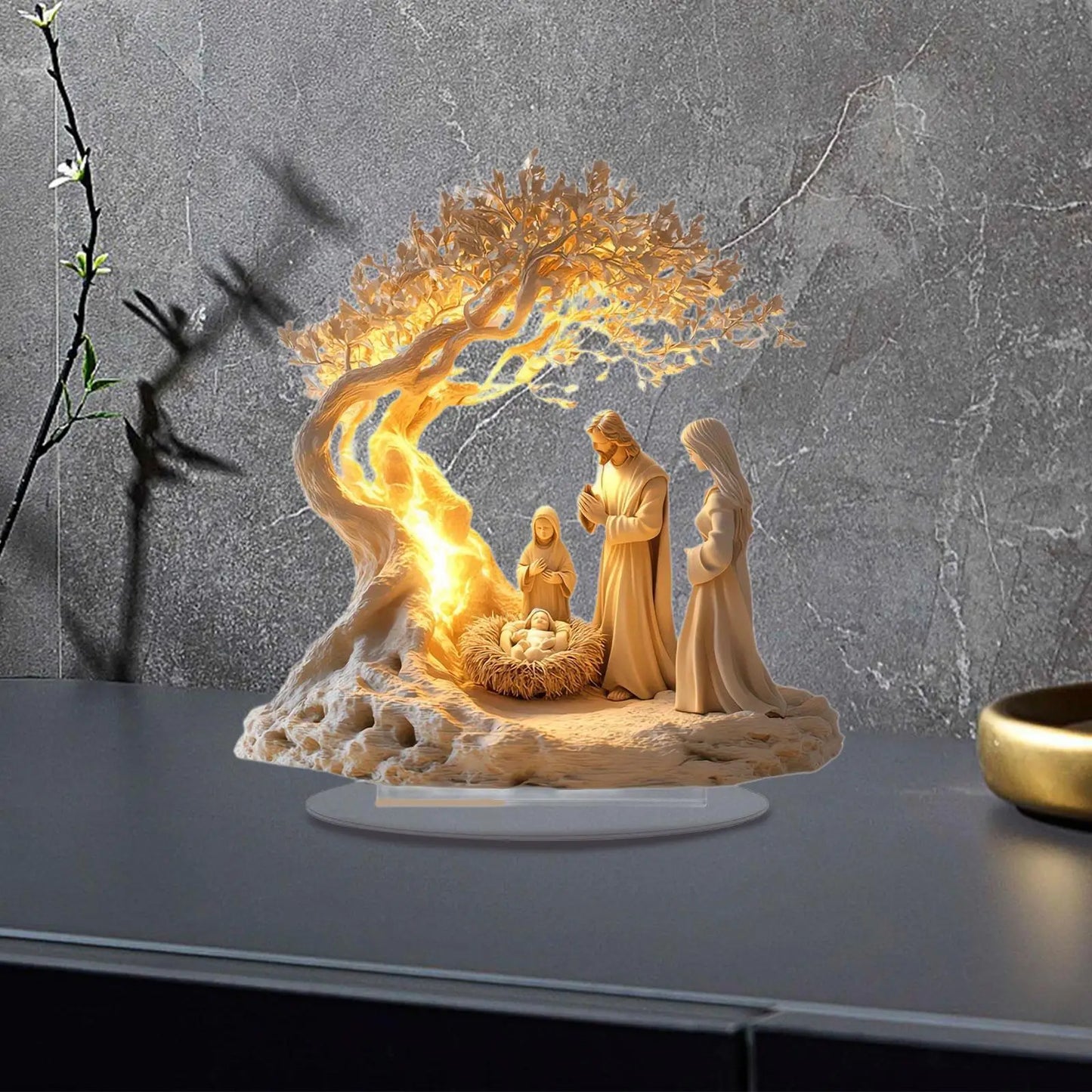 Nativity Jesus Birth Acrylic Ornament – 2D Christmas Figurine Decoration