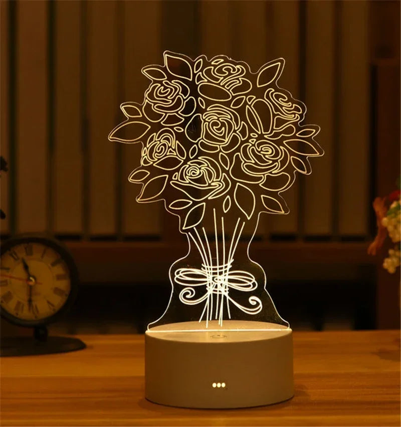 3D Visual Illusion LED Night Light – Creative USB Desk Lamp for Kids