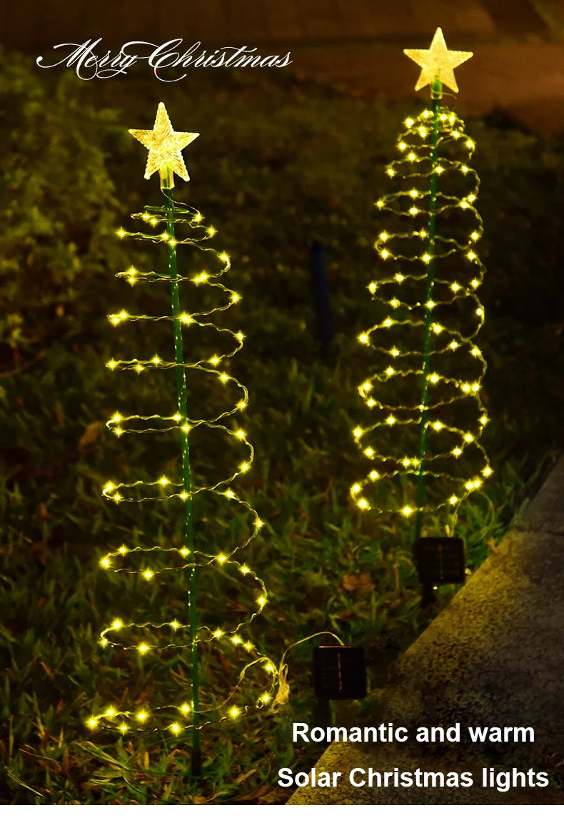 Solar Christmas Tree LED Light – Waterproof Outdoor Festive Garden Decoration