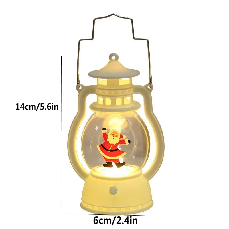 Mini Christmas LED Lanterns – Festive Candle Lights with Santa, Reindeer & Snowman Designs