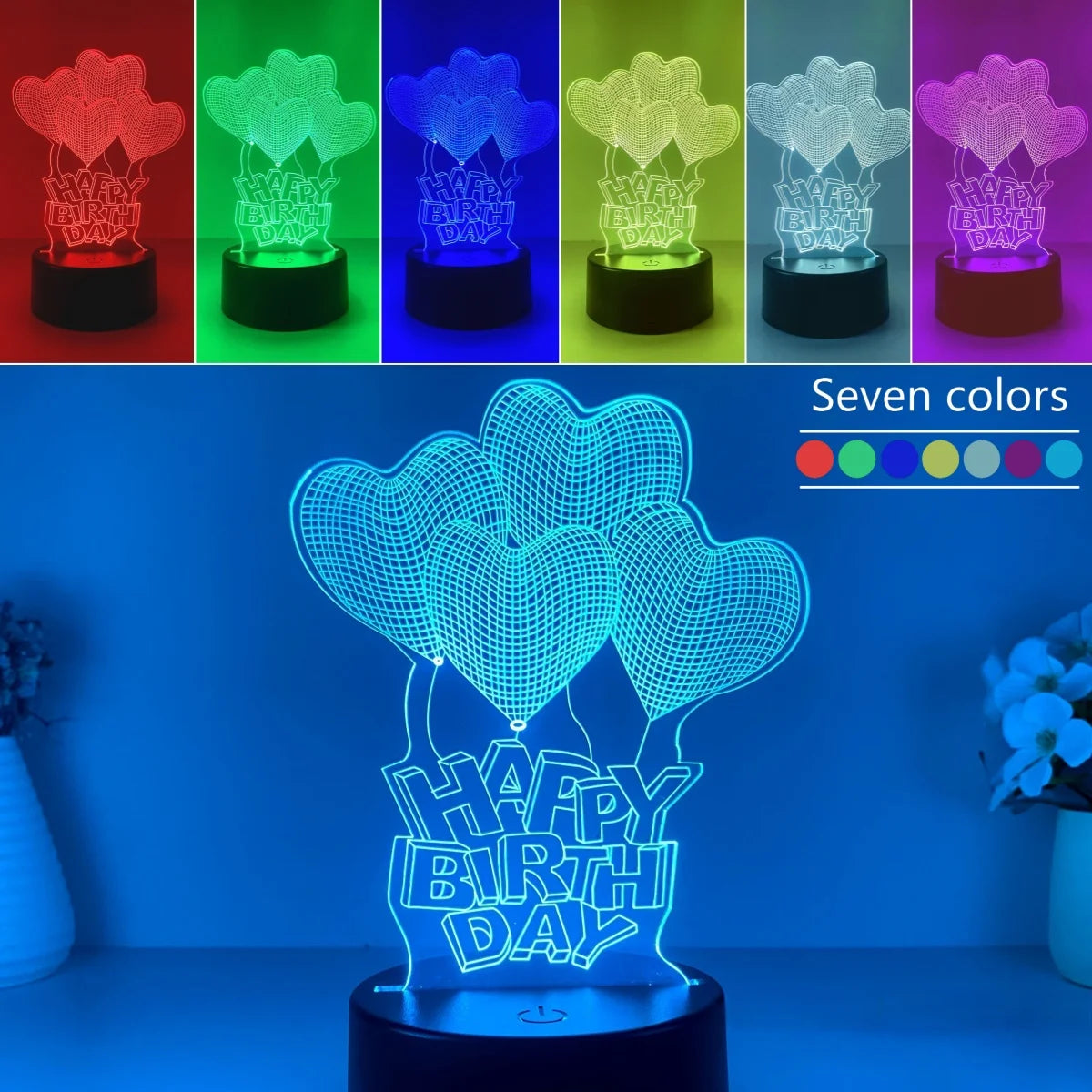 3D Balloon House Night Light – Soft USB Table Lamp & Relaxing Mood Light
