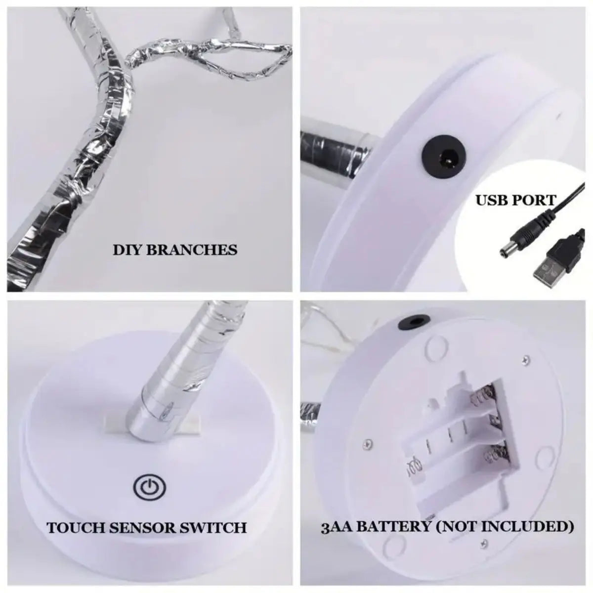 108 LED Warm White Tree Light – USB/Battery Operated Starry Copper String Lamp