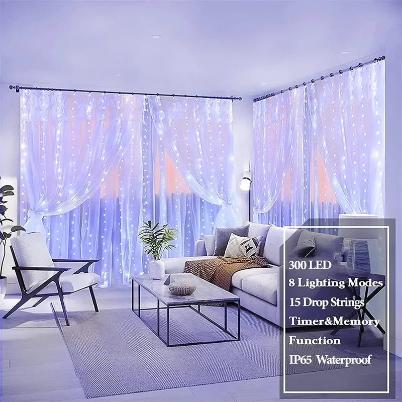 3M LED Curtain Lights – Magical Glow for Any Occasion ✨y New Year Wedding