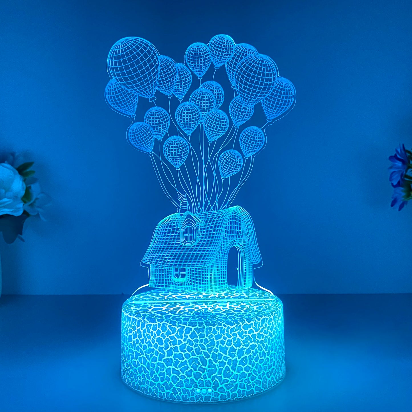 3D Balloon House Night Light – Soft USB Table Lamp & Relaxing Mood Light
