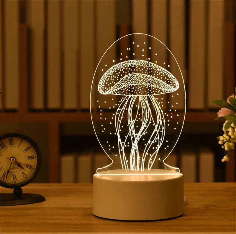 3D Visual Illusion LED Night Light – Creative USB Desk Lamp for Kids