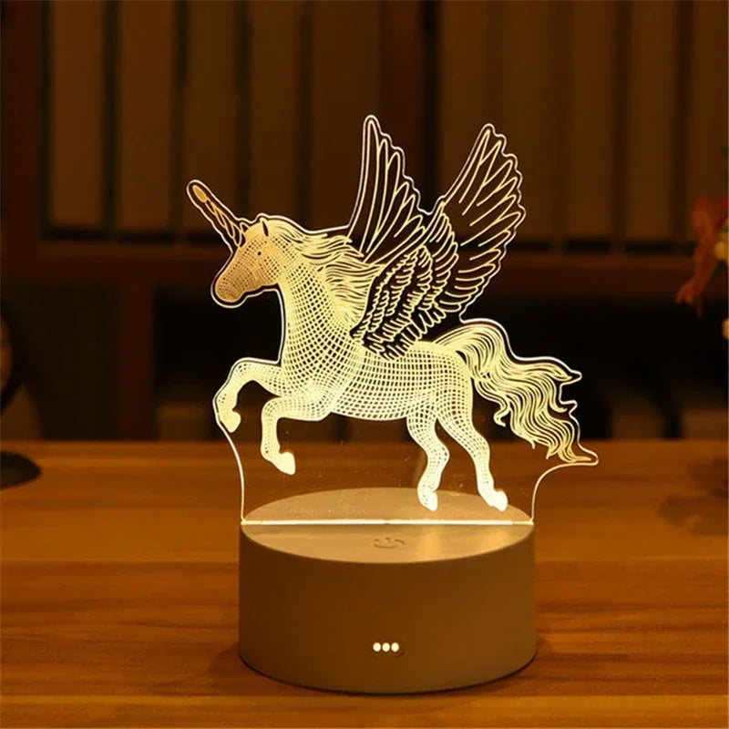3D Visual Illusion LED Night Light – Creative USB Desk Lamp for Kids