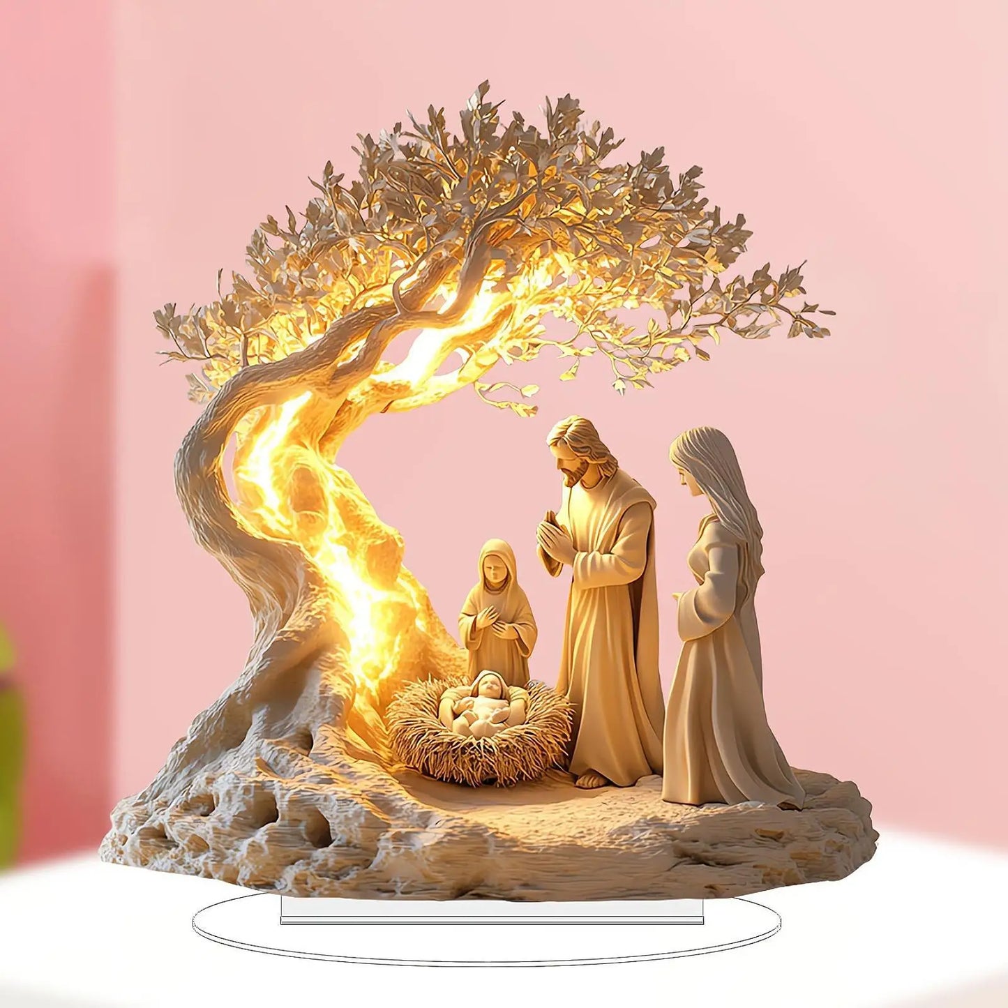 Nativity Jesus Birth Acrylic Ornament – 2D Christmas Figurine Decoration