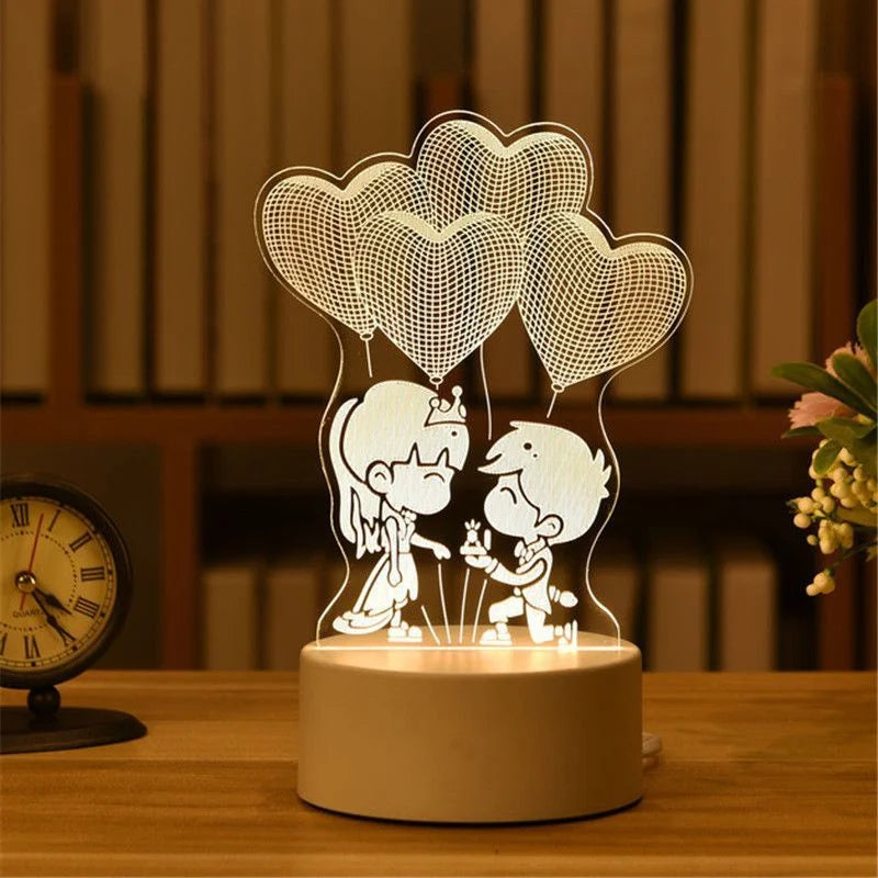 3D Visual Illusion LED Night Light – Creative USB Desk Lamp for Kids