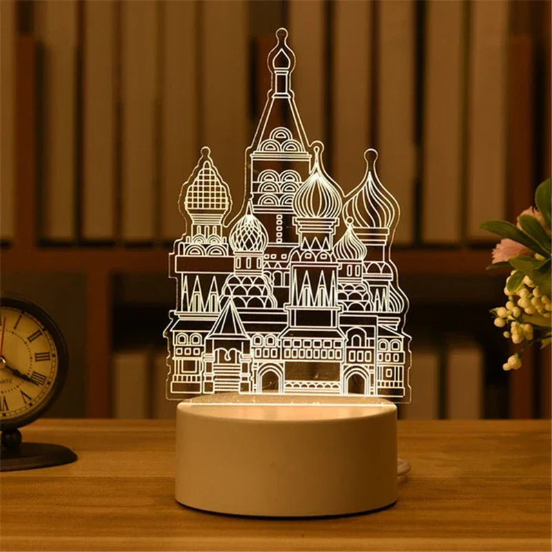 3D Visual Illusion LED Night Light – Creative USB Desk Lamp for Kids
