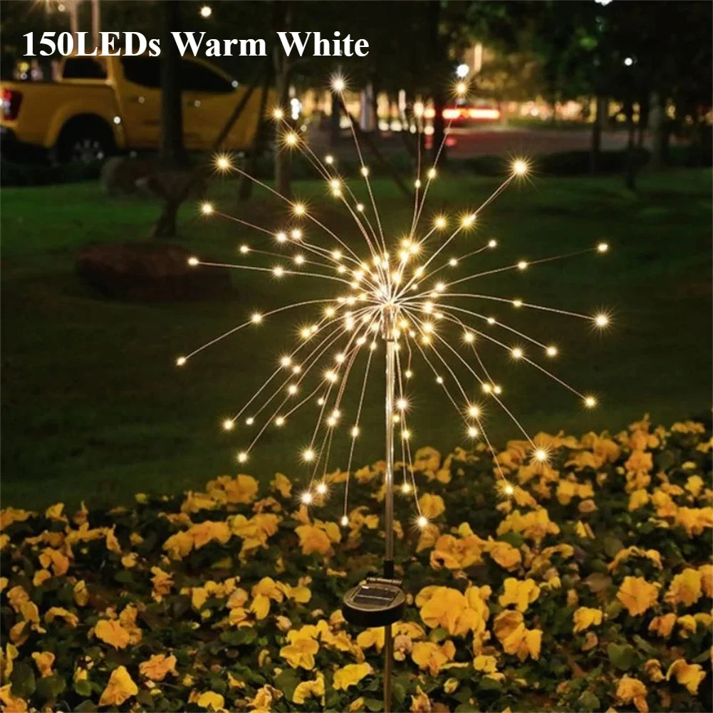 Solar Fireworks LED String Lights – 90/150 LEDs Waterproof Outdoor Decoration
